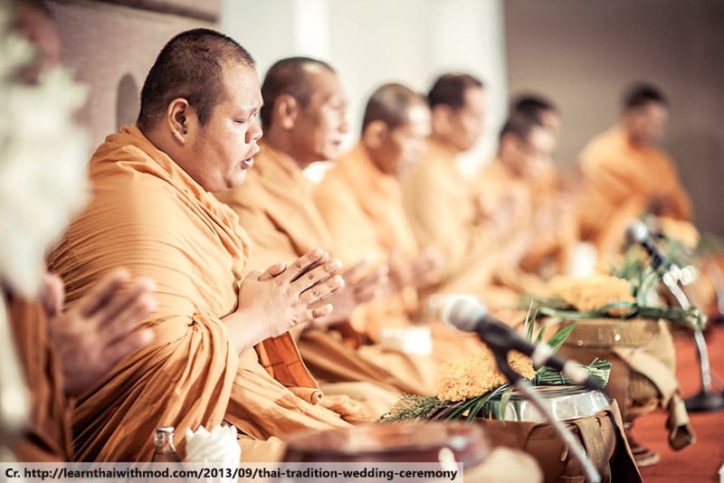 Monks at thai wedding